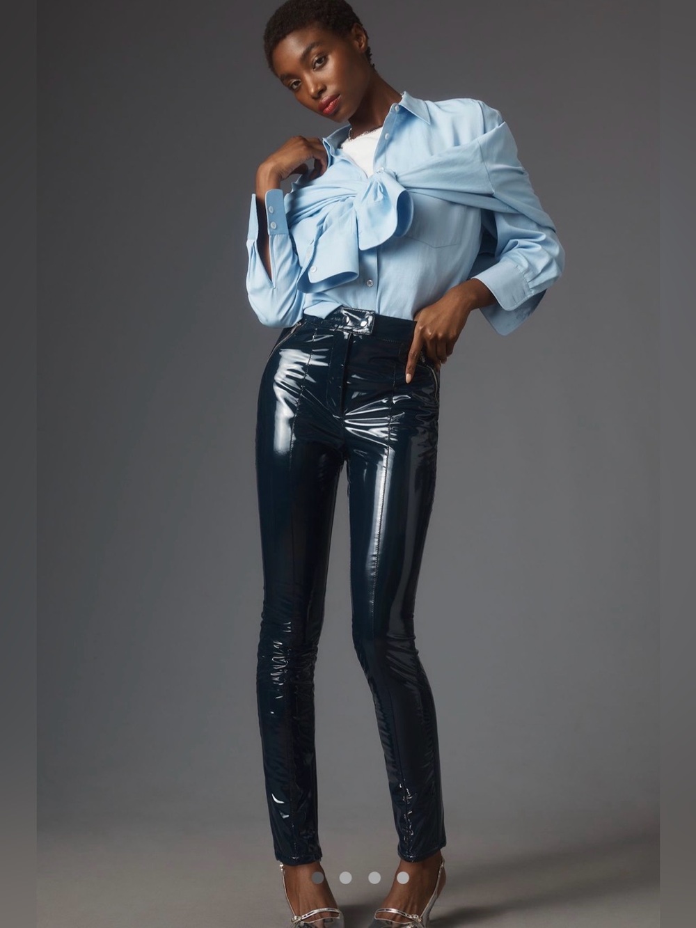 Anthropologie. Maeve. Faux Leather Leggings. Navy. Size 2.